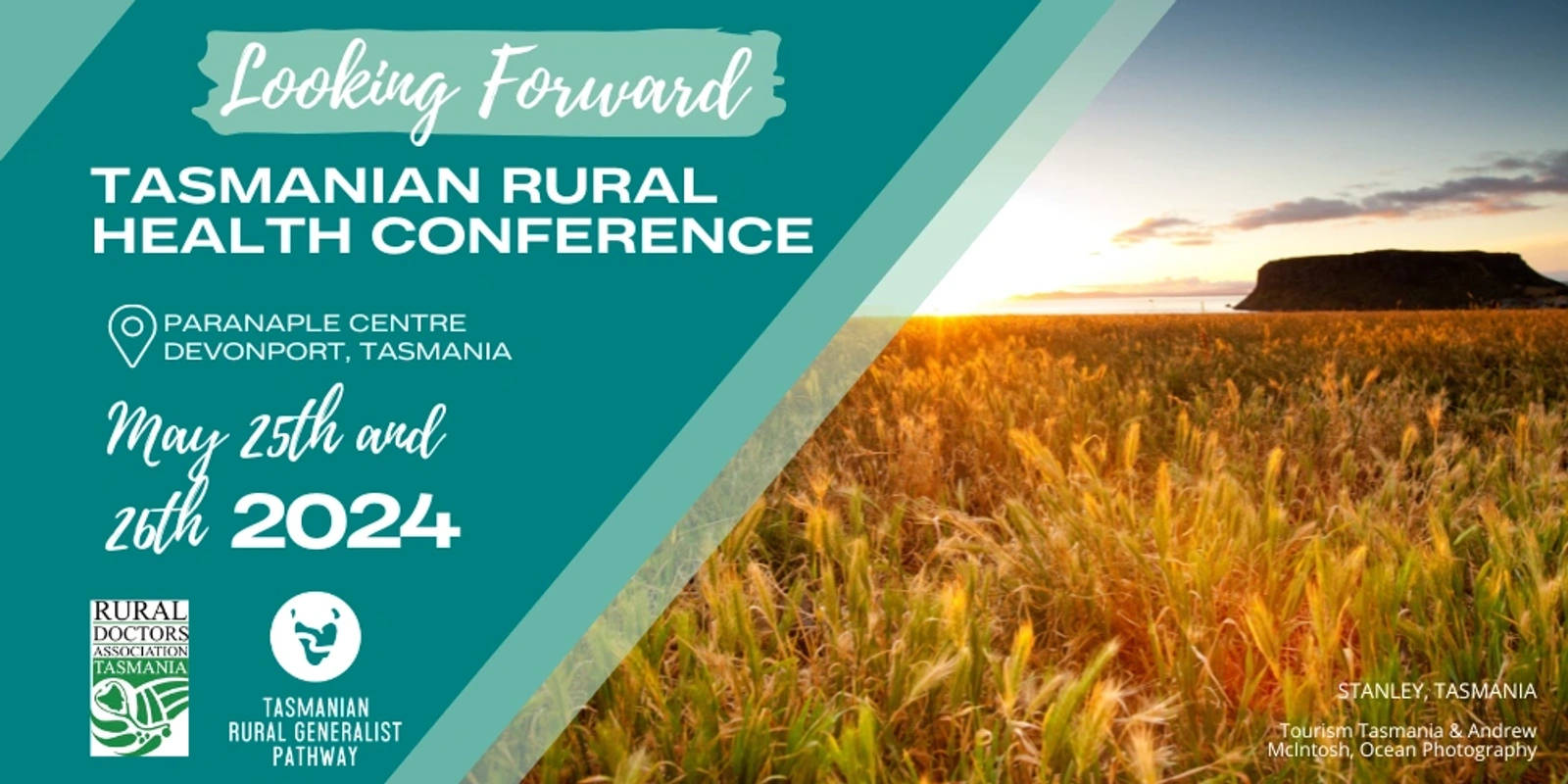 Graphic artwork for the Tasmanian Rural Health Conference 2024.
